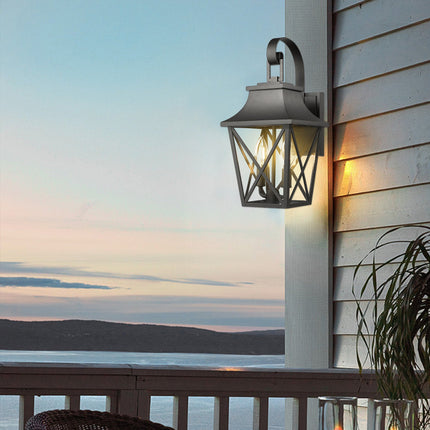 Room & Decor Black Outdoor Wall Lantern, Waterproof 2-Light Fixture