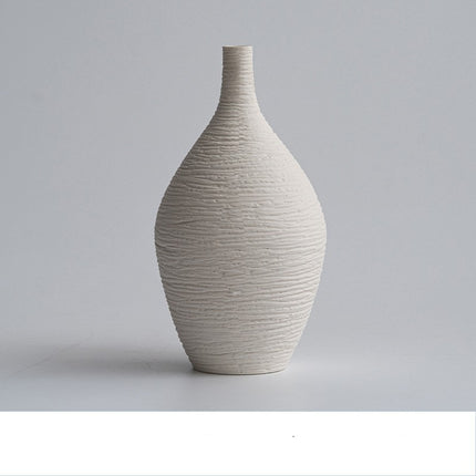 Damon Jumping Knife Craft Ceramic Vase Small Japanese Style Gray Off White