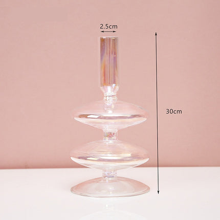 Colorful Glass Candle Holder For Living Room Table Decoration Gift