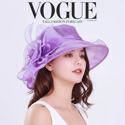 Peekaboo Studio Fashion Gauze Flower Hat with Elegant Bridal Design