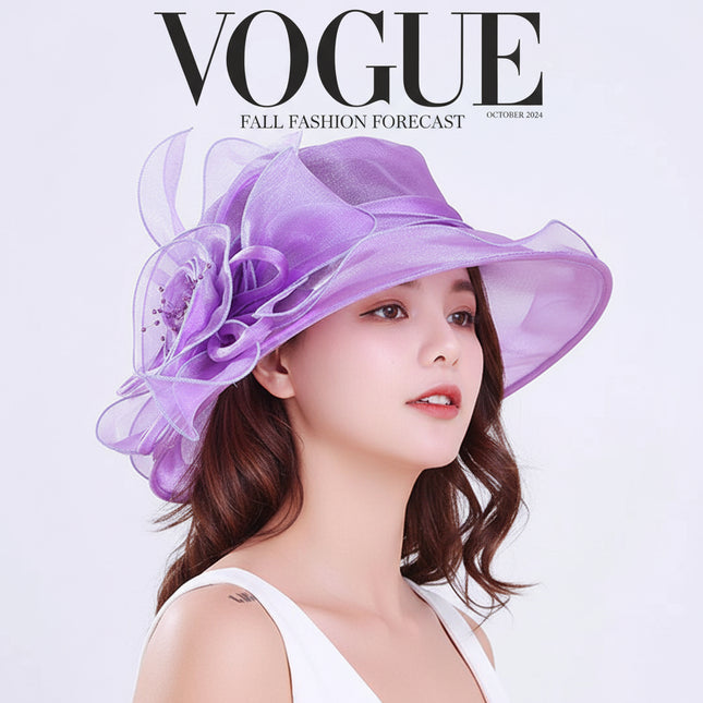 Peekaboo Studio Fashion Gauze Flower Hat with Elegant Bridal Design