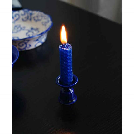 Dark Blue Ceramic Branch Candle Holder – Mini Table Decor Ornament