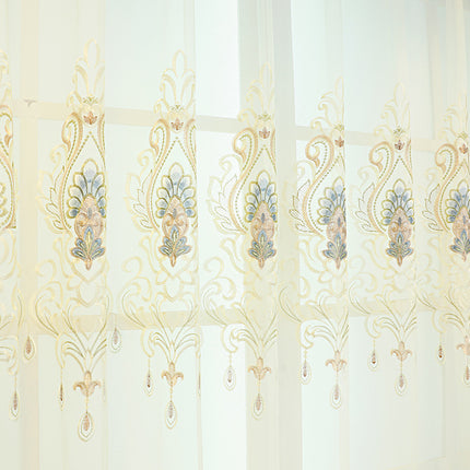 Peekaboo Studio High-End European Style Embroidered Flower Curtains