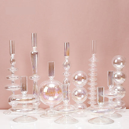 Colorful Glass Candle Holder For Living Room Table Decoration Gift
