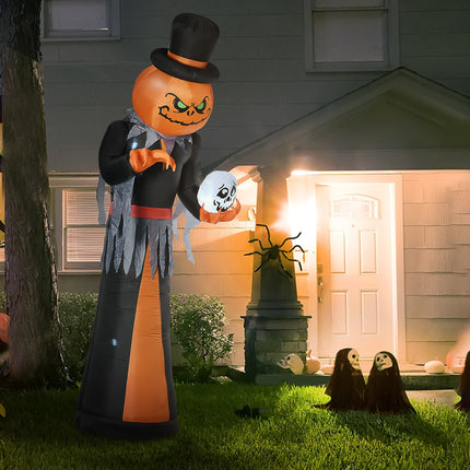 Homcom 12Ft Halloween Inflatable Pumpkin Reaper with LED Lights