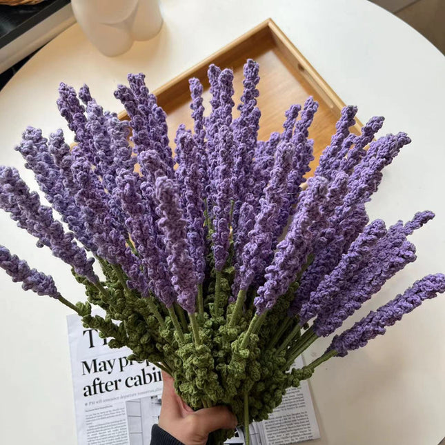 Peekaboo Studio Hand-Woven Lavender Artificial Flower - Wool & Realist