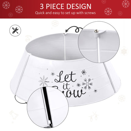 Homcom Steel Christmas Tree Collar - 26" White Ring Skirt Decoration