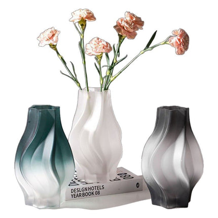 Minimalist Glass Vase For Flower Arrangement With Assorted Whirlwind Colors