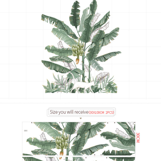 Banana Tree Bedroom Sofa Background Wall Decoration Pastoral Plant Wal