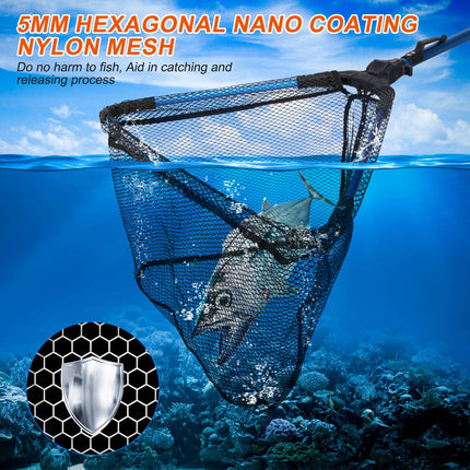 1Pc Foldable Fishing Net With Aluminum Alloy Rod EVA Handle Durable 5M