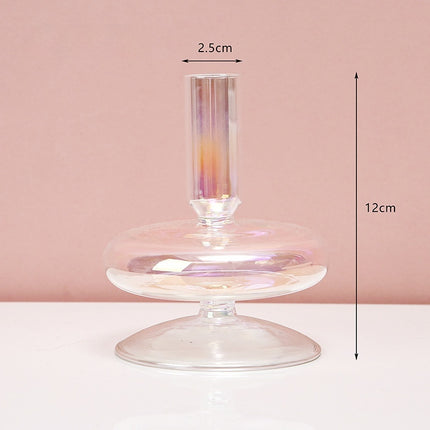 Colorful Glass Candle Holder For Living Room Table Decoration Gift