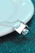 1 Carat Moissanite Sterling Silver Chain Necklace with Rhodium-Plated Finish
