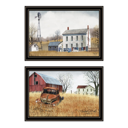 Billy Jacobs 2-Piece Black Framed Wall Art Set - Washday & Truck Print
