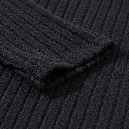 Elegant Black Ribbed V-Neck Lounge Set