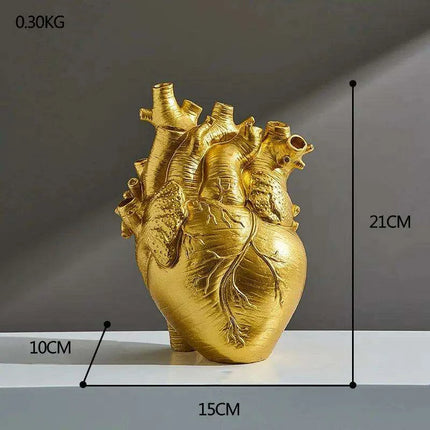 Anatomical Heart Artistry Resin Vase - Unique Home Accent Decor