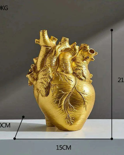 Anatomical Heart Artistry Resin Vase - Unique Home Accent Decor