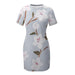 White Short Sleeve Crew Neck Dress - Casual and Stylish Slim Fit Dress for Any Occasion