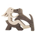 Artistic Wooden Puppy Family Ornaments - Handcrafted Decorative Pieces