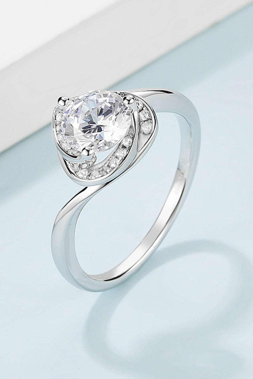 Lab-Grown Diamond Heart Ring with Moissanite Accents