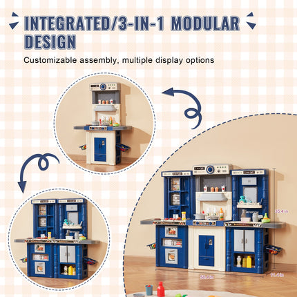 VEVOR 74-Piece Kids Kitchen Playset with Realistic Cooking Accessories