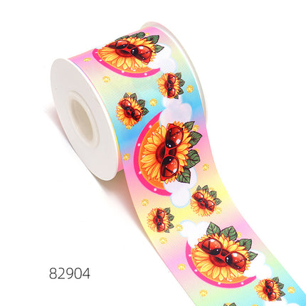 Peekaboo Studio Cartoon Printed Ribbon - Floral Design, 1.5" Wide