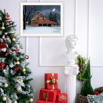 Billy Jacobs Night Before Christmas Wall Art - White Framed Print for