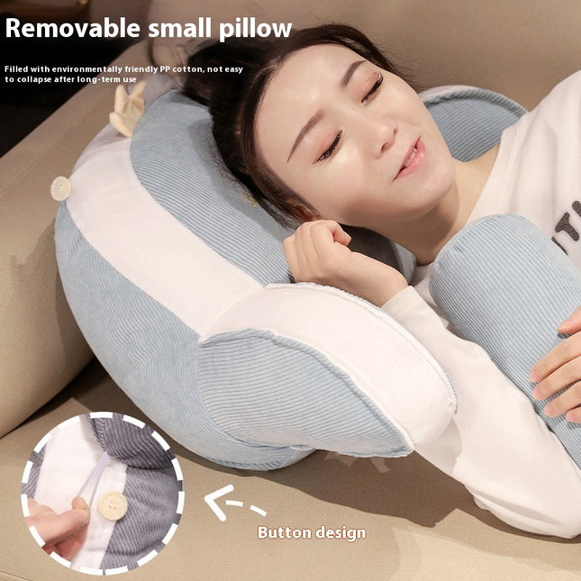 Peekaboo Studio Corduroy Bed Head WAIS Pillow - Soft & Comfortable