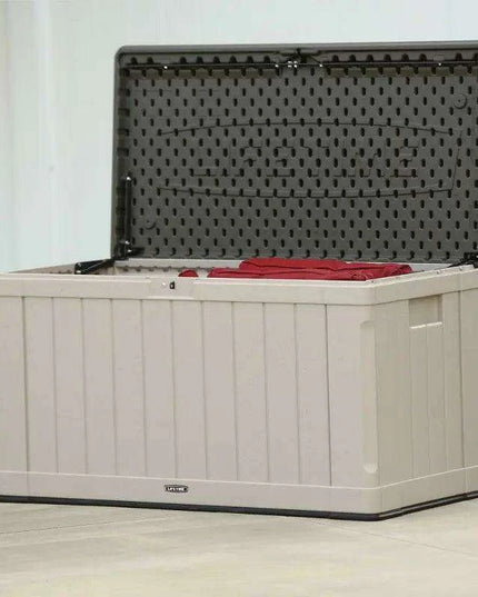 116 Gallon Stylish Desert Sand Outdoor Storage Container - Durable and Weather-Resistant