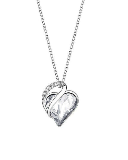 Geometric Heart Pendant Necklace in 925 Silver for Women