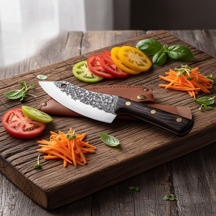 Stainless Steel Slaughter Knife For Deboning And Meat Cutting With PU Leather