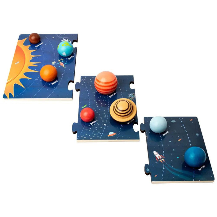 Galactic Discovery Wooden Puzzle Set: Solar System Adventure Kit for Kids