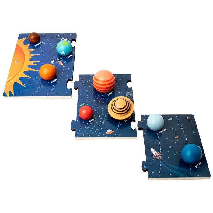 Galactic Discovery Wooden Puzzle Toy Set for Children