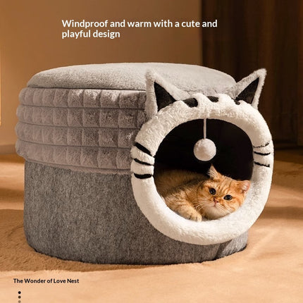 Peekaboo Studio Warm Enclosed Cat Bed - All-Season, Cozy Hideaway