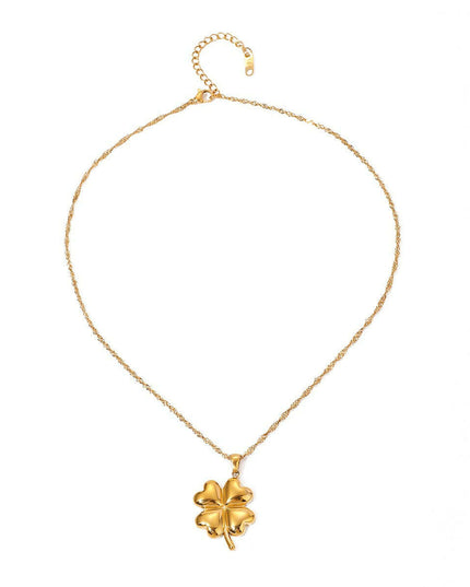 18K Gold Plated Four-Leaf Clover Pendant Necklace