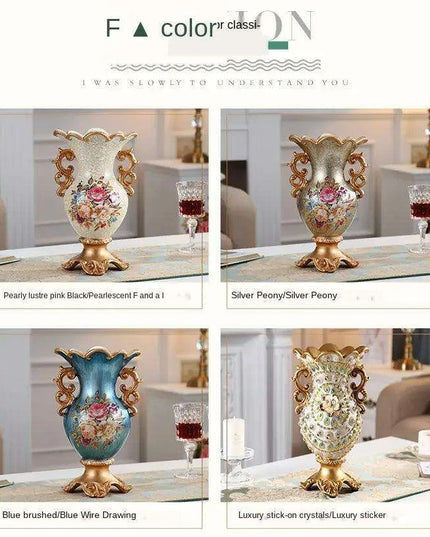 Luxury European Resin Accent Vase: A Touch of Elegance for Home Decor