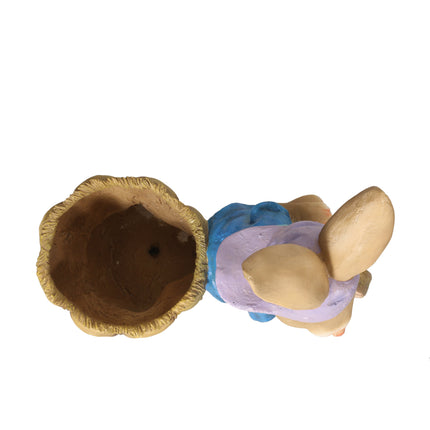 Room and Decor Mgo Rabbit Planter - Blue & Brown, Durable Magnesium Ox