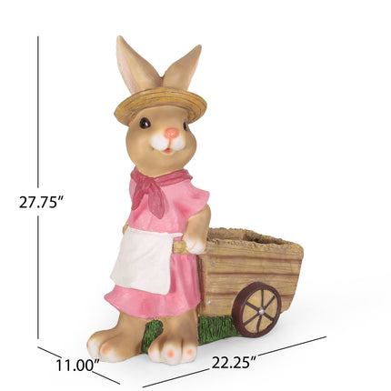 Room & Decor Mgo Rabbit Planter - Pink, Durable Magnesium Oxide