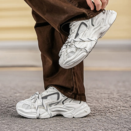 Peekaboo Studio Men's Casual Sneakers - High-End Mesh, Thick Sole