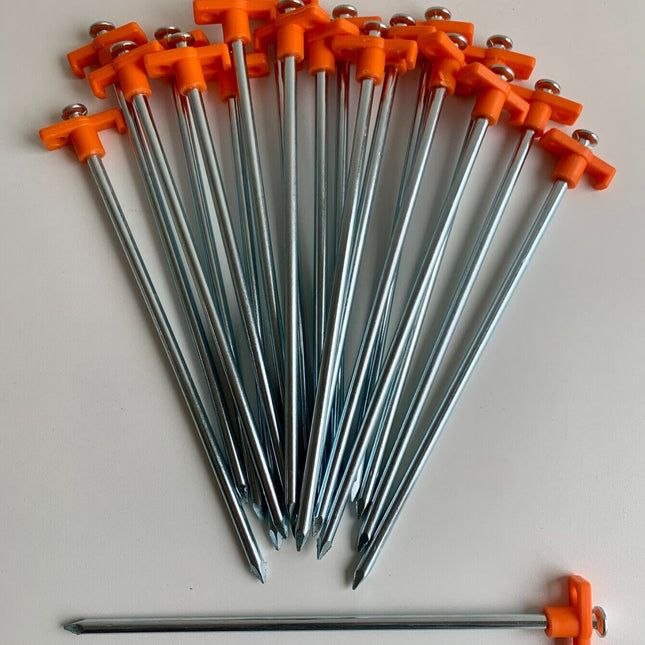 Peekaboo Studio 20x Heavy Duty 25cm Rock Pegs - Hi-Vis Hook Top