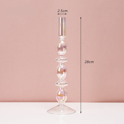 Colorful Glass Candle Holder For Living Room Table Decoration Gift