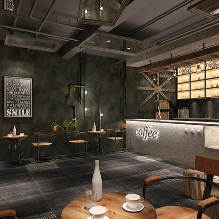 Peekaboo Studio Concrete Effect Dark Grey Wallpaper - Industrial Desig