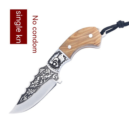 Embossed Carved Mongolian Knife Tibetan Handcraft Meat Knife Retro Chrome