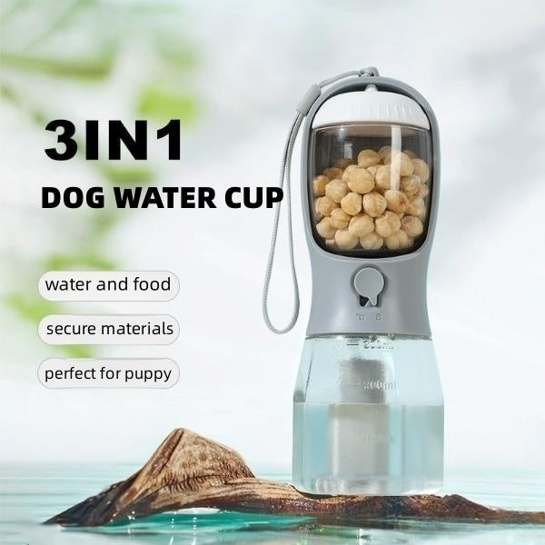 Dog Water Cup Drinking Food Garbage Bag Three-in-one Portable Small Mu