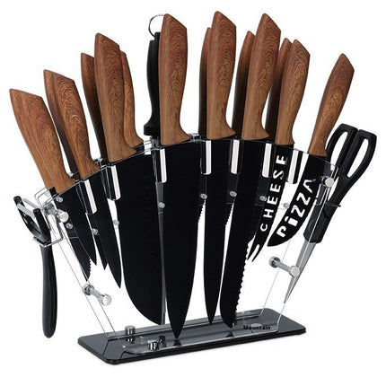 20 Piece Knife Set With Black Blades 3Cr13 Stainless Steel Travel Gift