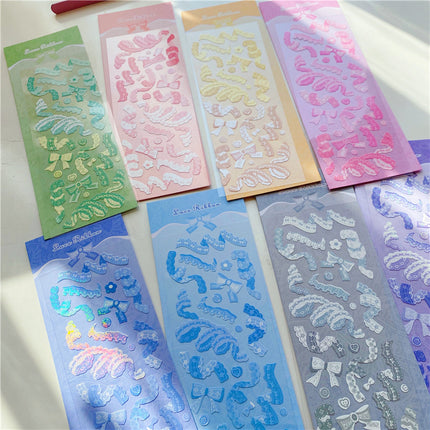 Peekaboo Studio Lace Ribbon Cuckoo Card Sticker - Handmade & Elegant
