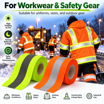 Reflective Safety Fabric Webbing Trim Strip – Sew-On High Visibility Tape