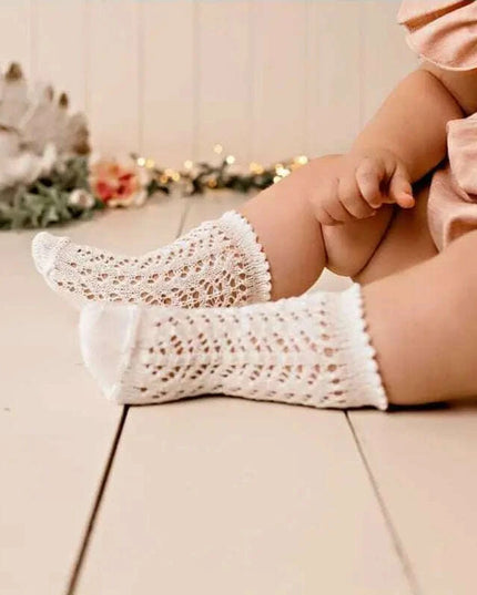 Knee High Cotton Socks for Girls - Adorable Knitted Princess Design for Toddlers and Infants