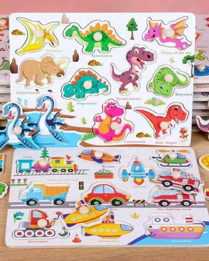 Interactive Montessori Wooden Puzzle Set - Fun Learning Toy for Early Childhood Development