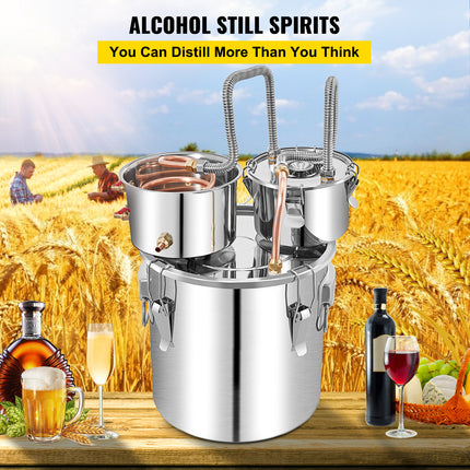 VEVOR 13.2Gal Stainless Steel Alcohol Still with Built-in Thermometer