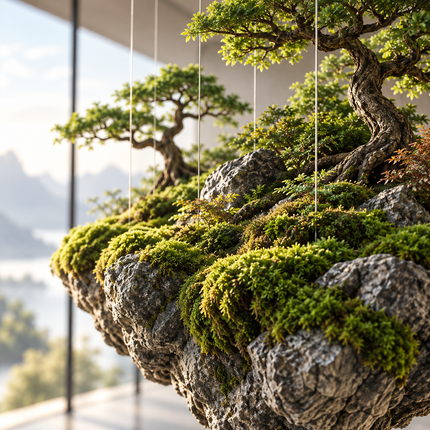 Floating Island Landscape - Hanging Moss Rockery Display